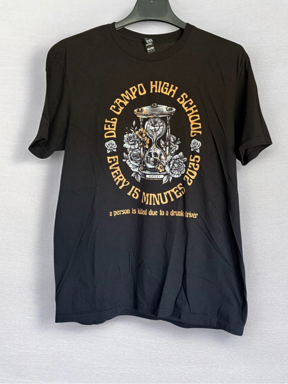 Del Campo High School Black Graphic Tee - Hourglass Design
